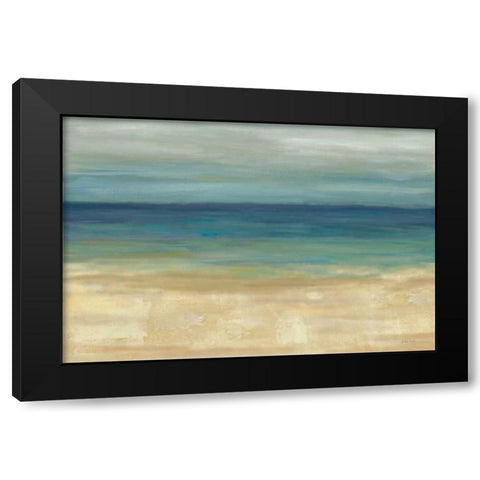 Navy Blue Horizons Black Modern Wood Framed Art Print by Coulter, Cynthia