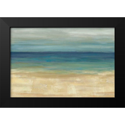 Navy Blue Horizons Black Modern Wood Framed Art Print by Coulter, Cynthia