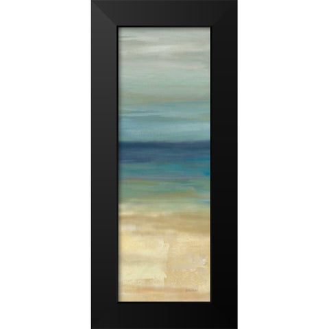 Navy Blue Horizons Panel I Black Modern Wood Framed Art Print by Coulter, Cynthia