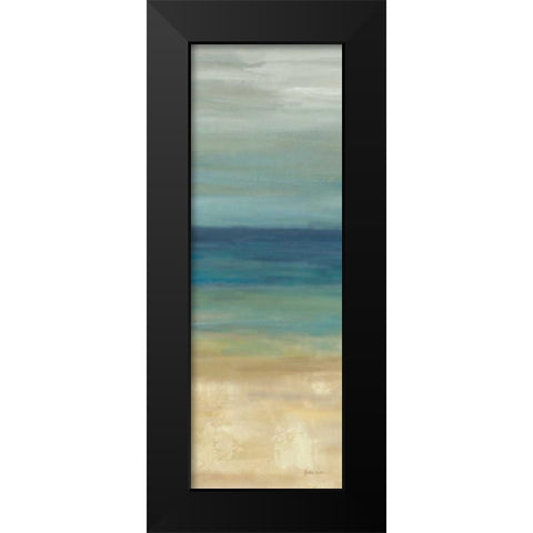 Navy Blue Horizons Panel II Black Modern Wood Framed Art Print by Coulter, Cynthia