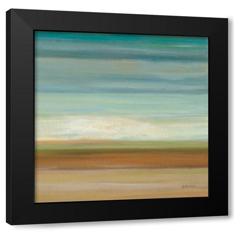 Turquoise Horizons II Black Modern Wood Framed Art Print with Double Matting by Coulter, Cynthia