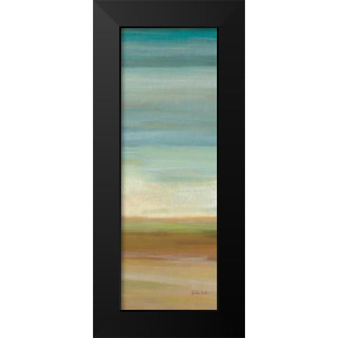 Turquoise Horizons Panel I Black Modern Wood Framed Art Print by Coulter, Cynthia