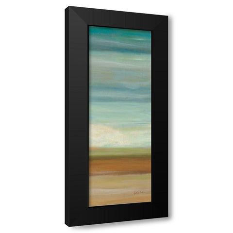 Turquoise Horizons Panel II Black Modern Wood Framed Art Print with Double Matting by Coulter, Cynthia