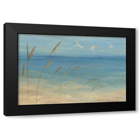 Seagrass Seagulls Black Modern Wood Framed Art Print with Double Matting by Coulter, Cynthia