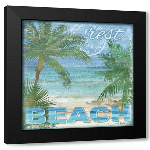 Beach Palm I Black Modern Wood Framed Art Print by Killeen, Jen