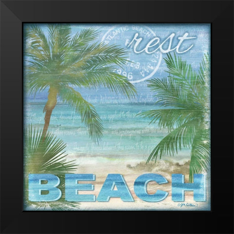 Beach Palm I Black Modern Wood Framed Art Print by Killeen, Jen