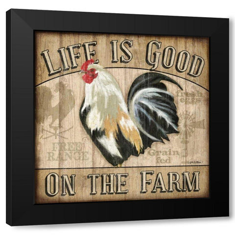 Country Rooster II Black Modern Wood Framed Art Print by Killeen, Jen