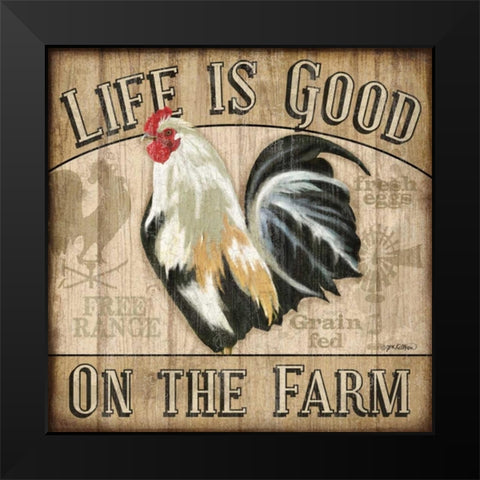 Country Rooster II Black Modern Wood Framed Art Print by Killeen, Jen