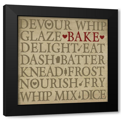 Chefs Words I Black Modern Wood Framed Art Print by h.artworks