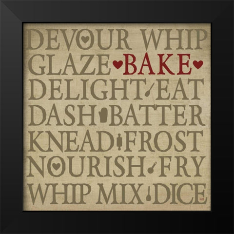 Chefs Words I Black Modern Wood Framed Art Print by h.artworks