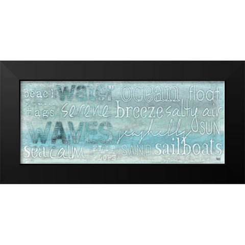 Seascape Sentiment II Black Modern Wood Framed Art Print by h.artworks