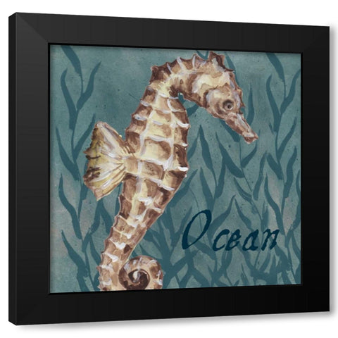 Nautical Critters I Black Modern Wood Framed Art Print with Double Matting by Tre Sorelle Studios