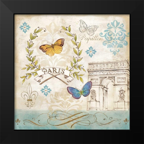 Le Papillon Paris II Black Modern Wood Framed Art Print by Coulter, Cynthia