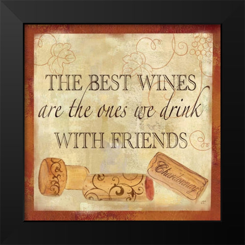 Wine Cork Sentiment II Black Modern Wood Framed Art Print by Coulter, Cynthia