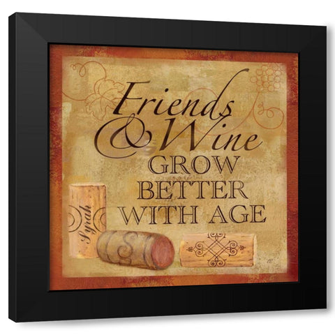 Wine Cork Sentiment IV Black Modern Wood Framed Art Print with Double Matting by Coulter, Cynthia