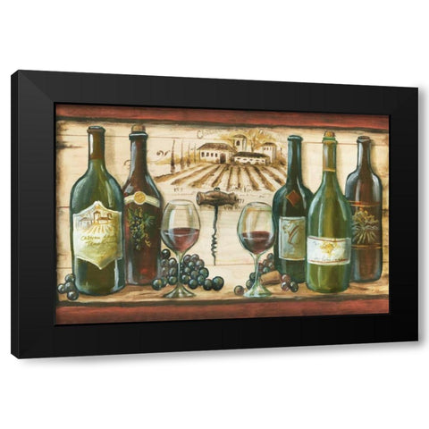 Wooden Wine Landscape Black Modern Wood Framed Art Print with Double Matting by Tre Sorelle Studios