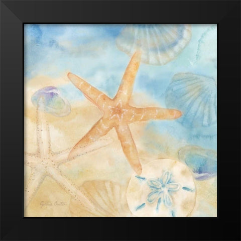 Watercolor Shells IV Black Modern Wood Framed Art Print by Coulter, Cynthia