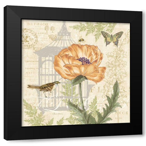 Floral Nature Trail I Black Modern Wood Framed Art Print by Gladding, Pamela