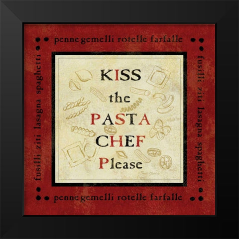 Pasta Sayings III Black Modern Wood Framed Art Print by Gladding, Pamela