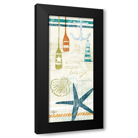 Nautical Brights Panels I Black Modern Wood Framed Art Print by Lyon, Rebecca