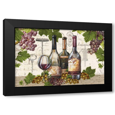 Botanical Wine Landscape Black Modern Wood Framed Art Print with Double Matting by Tre Sorelle Studios