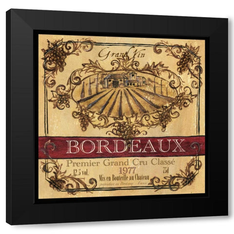 Grand Vin Wine Label III Black Modern Wood Framed Art Print with Double Matting by Tre Sorelle Studios