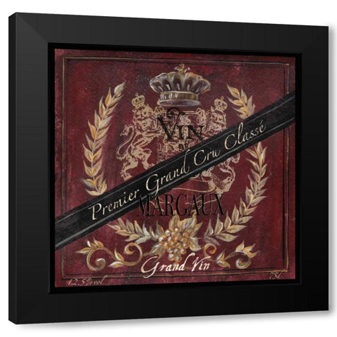 Grand Vin Wine Label IV Black Modern Wood Framed Art Print with Double Matting by Tre Sorelle Studios