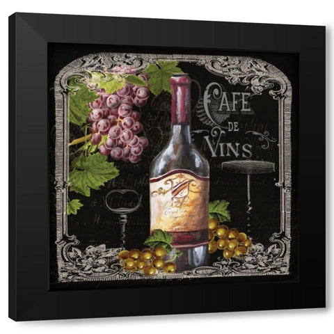 Cafe de Vins Wine I Black Modern Wood Framed Art Print by Tre Sorelle Studios