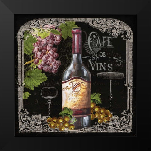 Cafe de Vins Wine I Black Modern Wood Framed Art Print by Tre Sorelle Studios