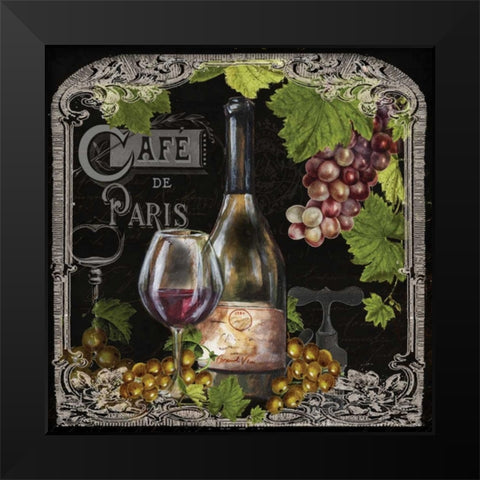 Cafe de Vins Wine II Black Modern Wood Framed Art Print by Tre Sorelle Studios