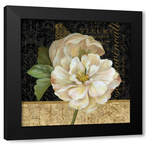 Antique Still Life Rose Black Modern Wood Framed Art Print by Gladding, Pamela