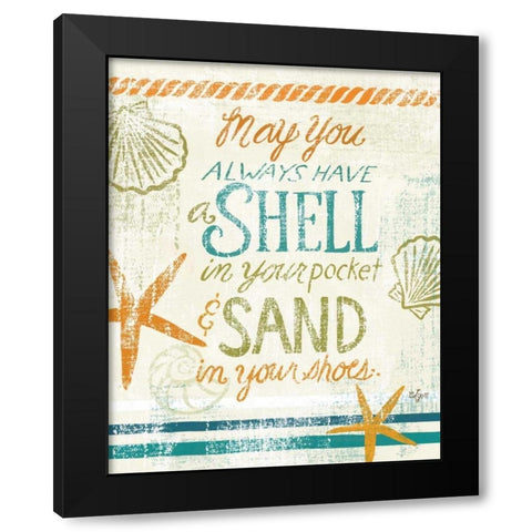 Coastal Sentiment I Black Modern Wood Framed Art Print by Lyon, Rebecca