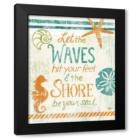 Coastal Sentiment II Black Modern Wood Framed Art Print by Lyon, Rebecca