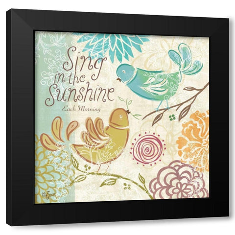 Bird Chirp I Black Modern Wood Framed Art Print by Lyon, Rebecca