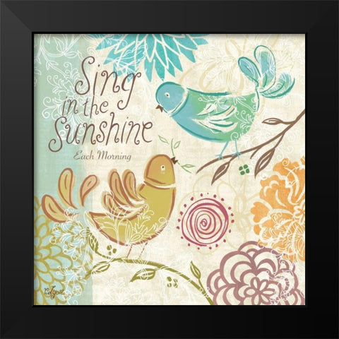 Bird Chirp I Black Modern Wood Framed Art Print by Lyon, Rebecca