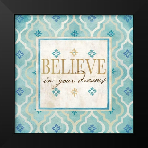 Blue Geo Sentiments I Black Modern Wood Framed Art Print by Coulter, Cynthia