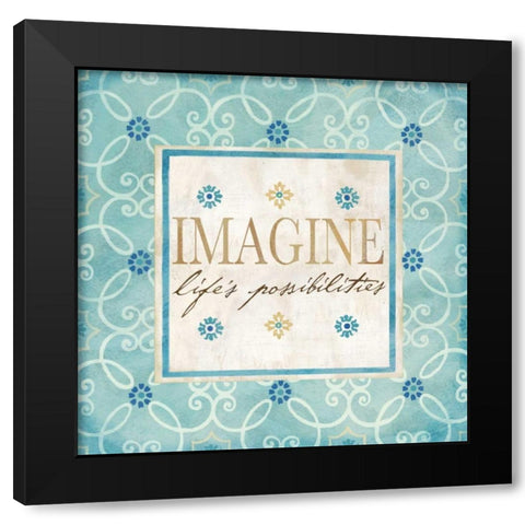Blue Geo Sentiments II Black Modern Wood Framed Art Print by Coulter, Cynthia