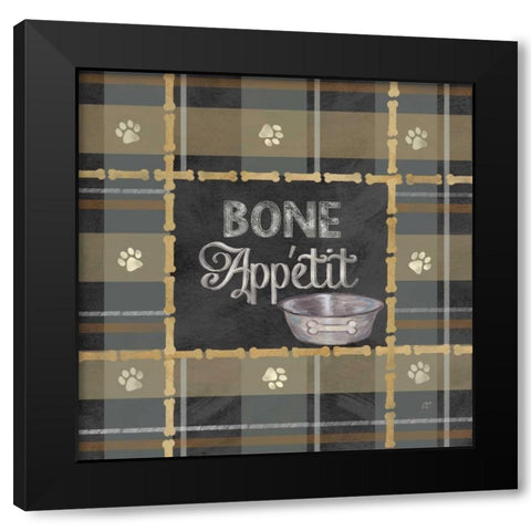 Dog Sentiment Plaid I Black Modern Wood Framed Art Print by Coulter, Cynthia
