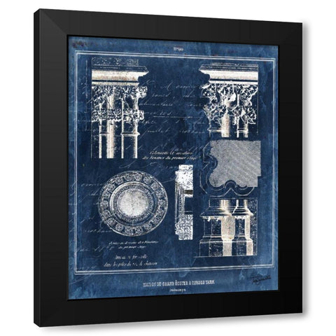 Vintage Blueprints II Black Modern Wood Framed Art Print by Tre Sorelle Studios