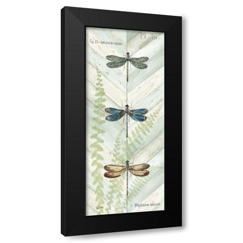 Dragonfly Botanical Panels I Black Modern Wood Framed Art Print with Double Matting by Tre Sorelle Studios