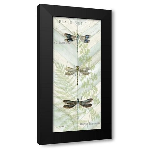 Dragonfly Botanical Panels II Black Modern Wood Framed Art Print with Double Matting by Tre Sorelle Studios