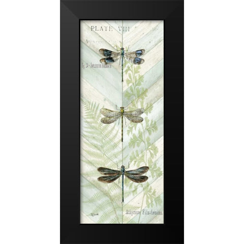 Dragonfly Botanical Panels II Black Modern Wood Framed Art Print by Tre Sorelle Studios