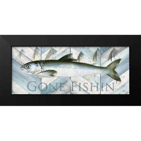 Fishing Sign II Black Modern Wood Framed Art Print by Tre Sorelle Studios