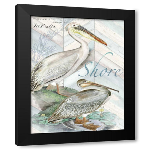 Shore Birds I Black Modern Wood Framed Art Print with Double Matting by Tre Sorelle Studios