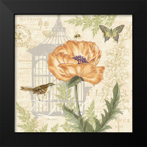 Floral Nature Trail I Black Modern Wood Framed Art Print by Gladding, Pamela