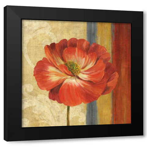 Poppy Tapestry Stripes II Black Modern Wood Framed Art Print by Gladding, Pamela