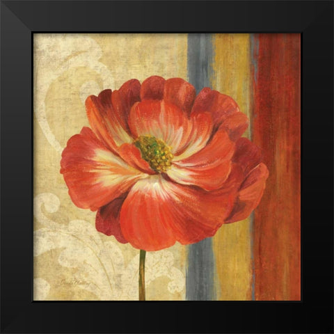 Poppy Tapestry Stripes II Black Modern Wood Framed Art Print by Gladding, Pamela