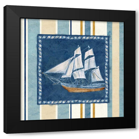 Nautical Stripe II Black Modern Wood Framed Art Print by Coulter, Cynthia