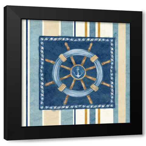 Nautical Stripe IV Black Modern Wood Framed Art Print with Double Matting by Coulter, Cynthia