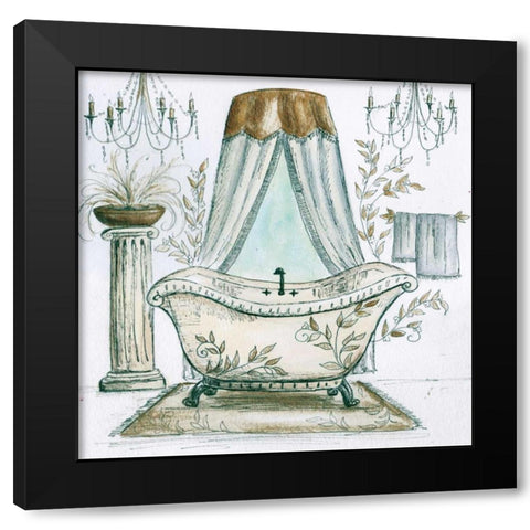 French Bath Sketch I - tub Black Modern Wood Framed Art Print by Tre Sorelle Studios